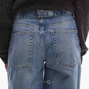 Topshop TALL cinch buckle straight Jeans